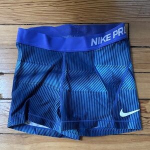 Nike Blue Patterned Athletic Shorts